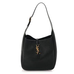 YSL Le 5 à 7 Supple Bucket Bag Black Calfskin Gold Hardware